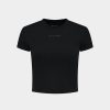 Daily Paper T-Shirts | Black Logotype Cropped T-Shirt