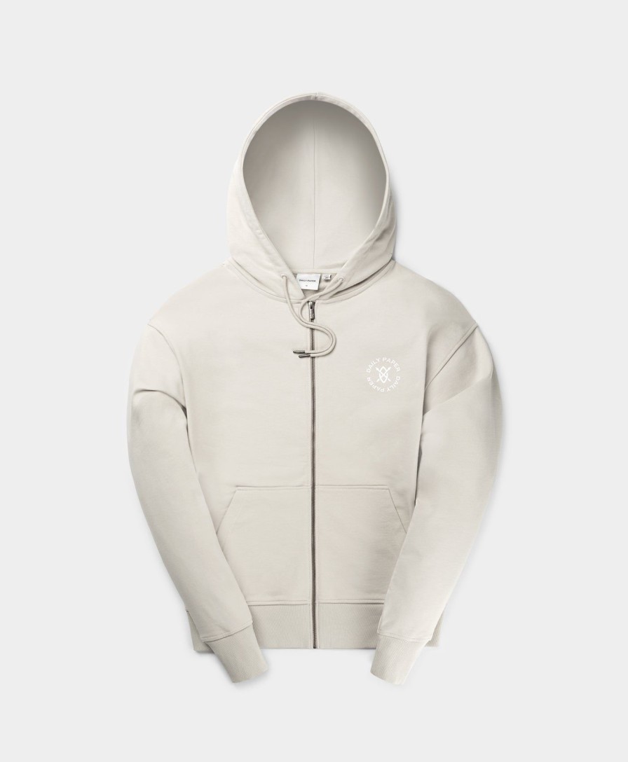 Daily Paper Hoodies & Sweaters | Moonstruck Beige Circle Zip Hoodie