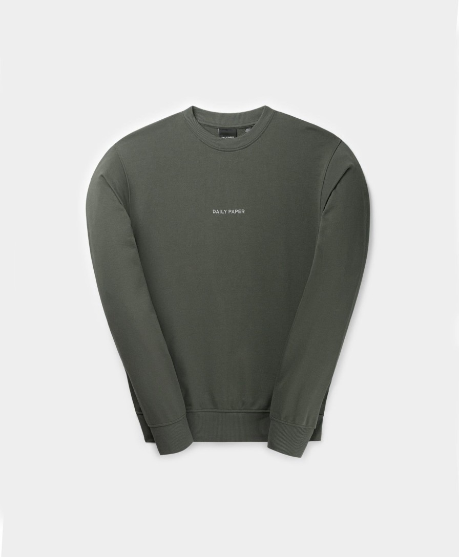 Daily Paper Hoodies & Sweaters | Chimera Green Shield Crowd Relaxed Sweater