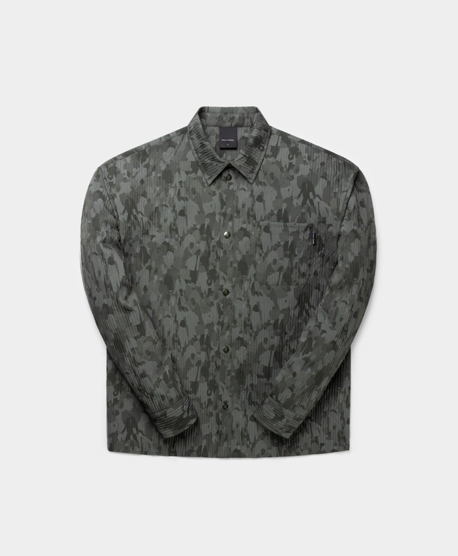 Daily Paper Shirts | Chimera Green Adetola Community Relaxed Longsleeve Shirt