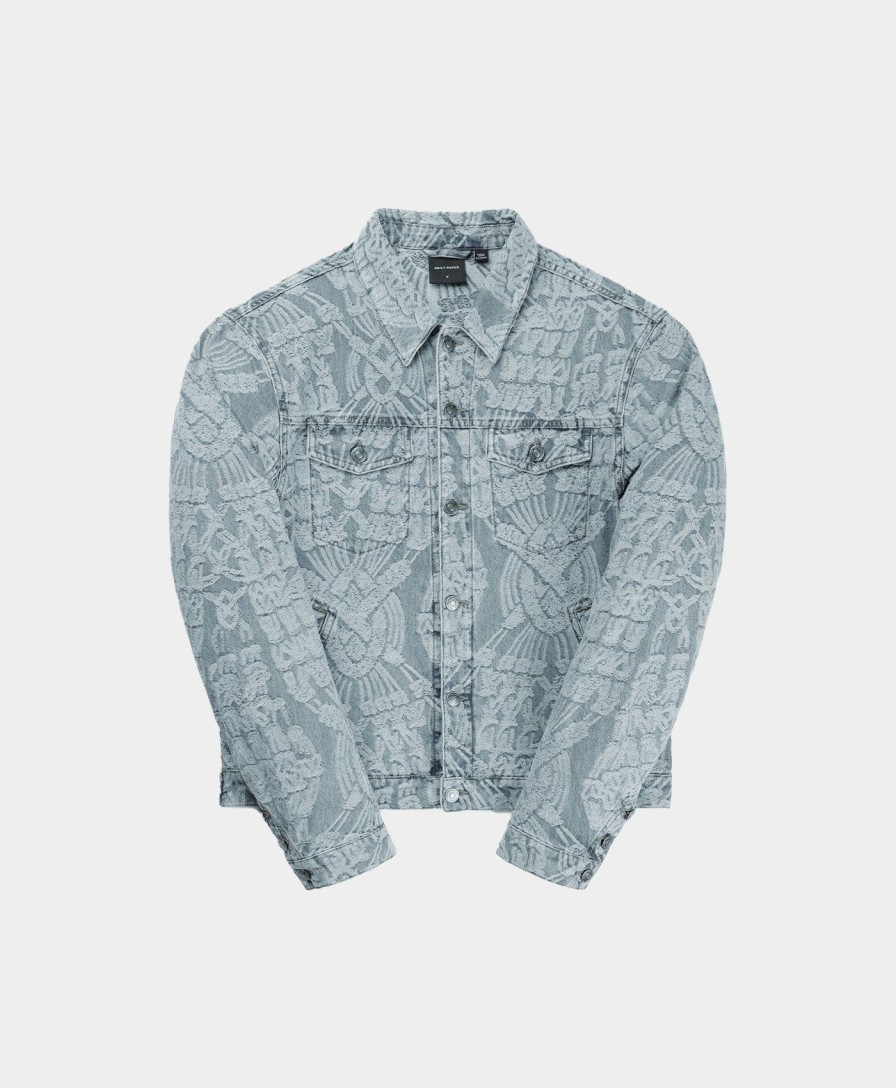 Daily Paper Jackets | Light Blue Settle Macrame Denim Jacket