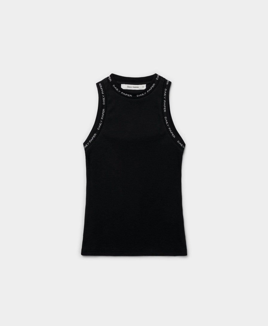 Daily Paper Tops | Black Erib Tank Top