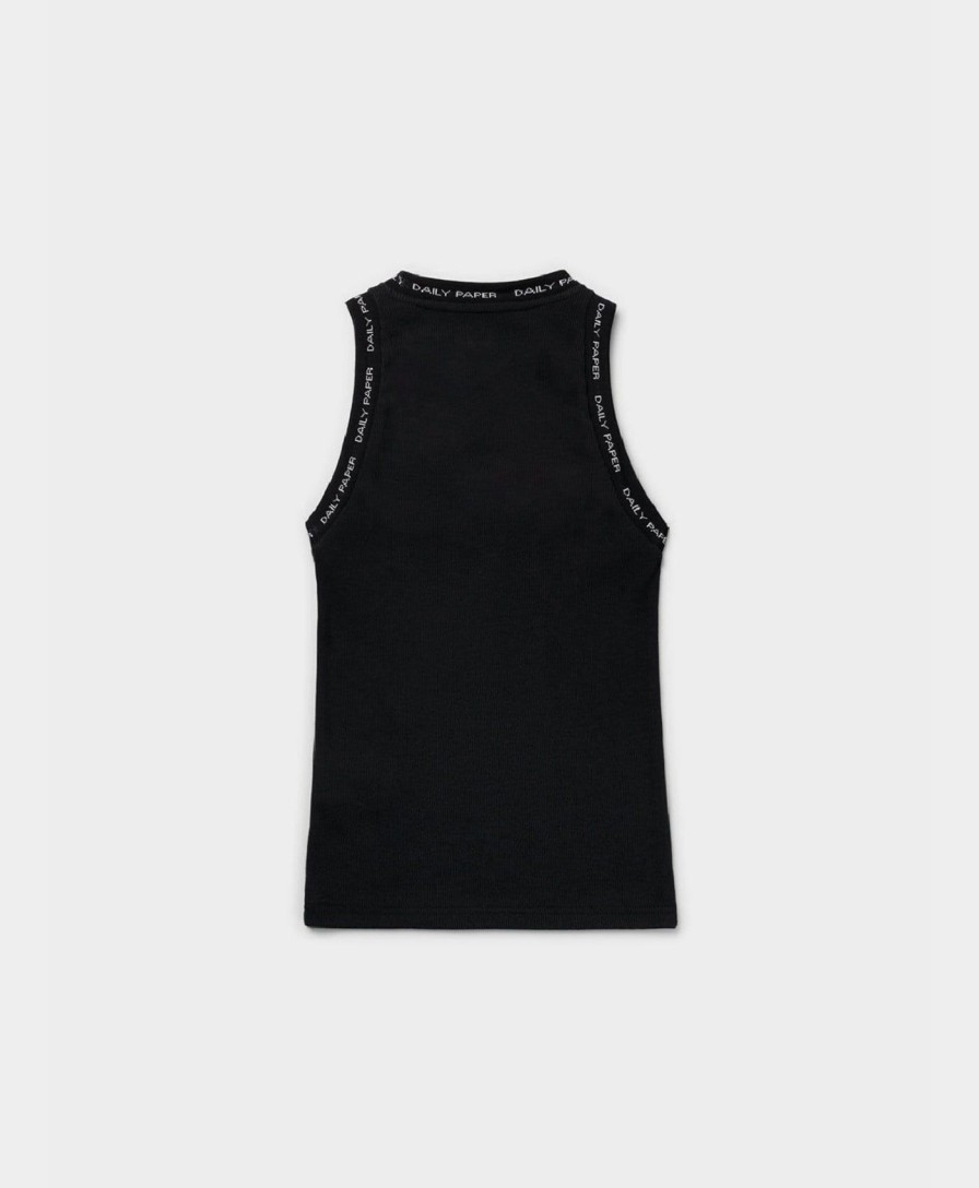 Daily Paper Tops | Black Erib Tank Top