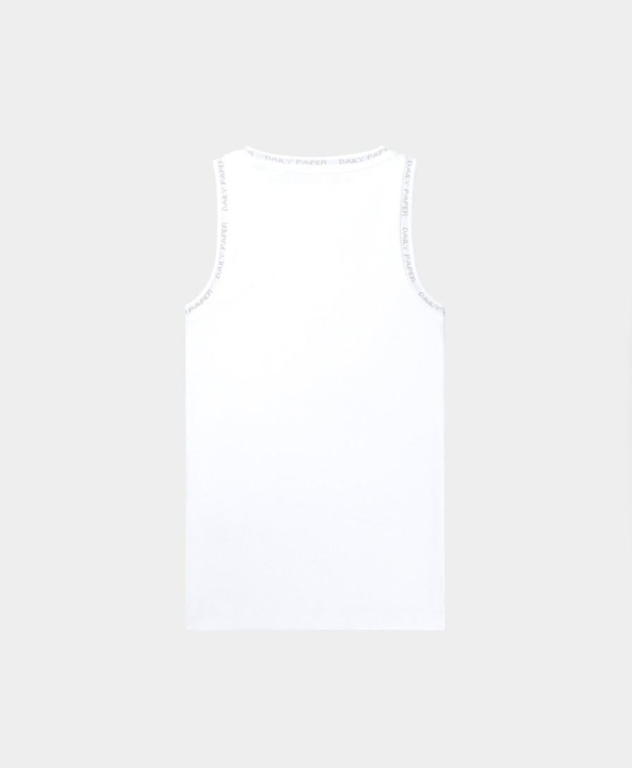 Daily Paper T-Shirts | White Erib Tank Top Mens