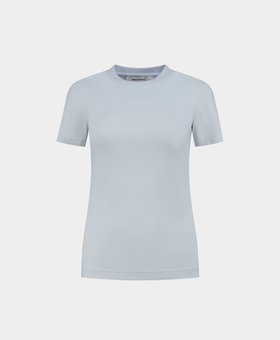 Daily Paper T-Shirts | Halogen Blue Logotype Fitted T-Shirt