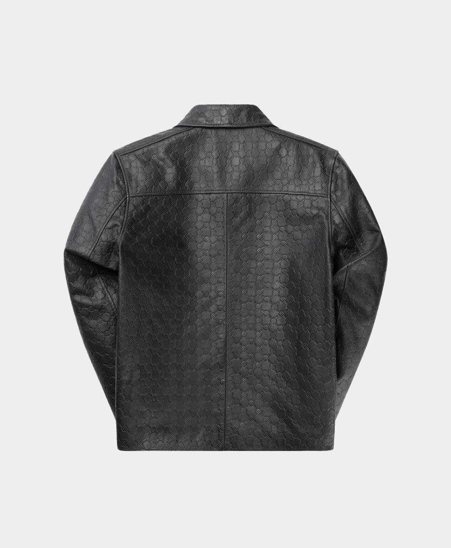 Daily Paper Jackets | Black Silence Monogram Leather Jacket