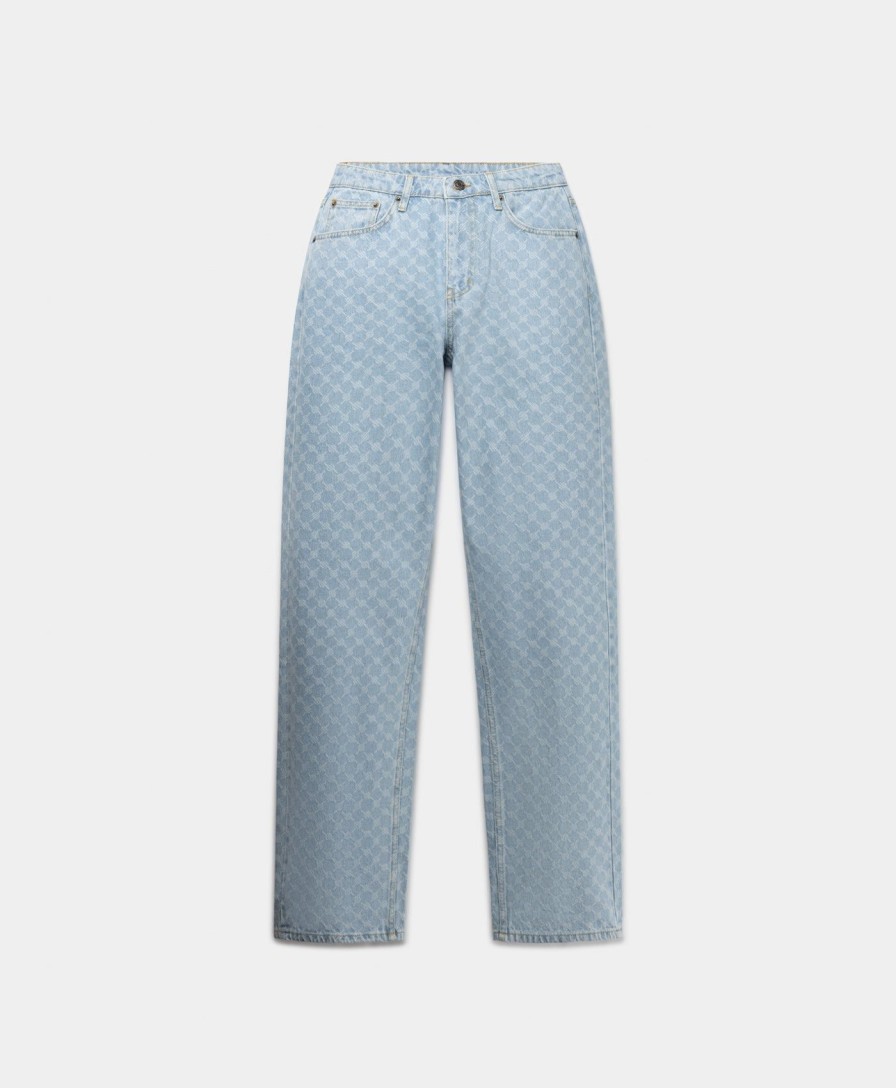 Daily Paper Jeans | Mid Blue Amba Monogram Relaxed Jeans