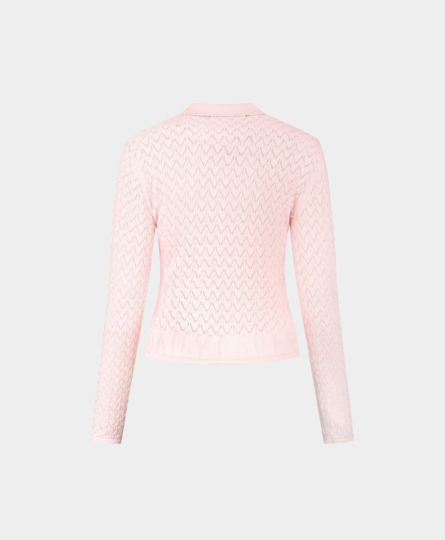 Daily Paper Tops | Ice Pink Ada Knit Longsleeve Polo