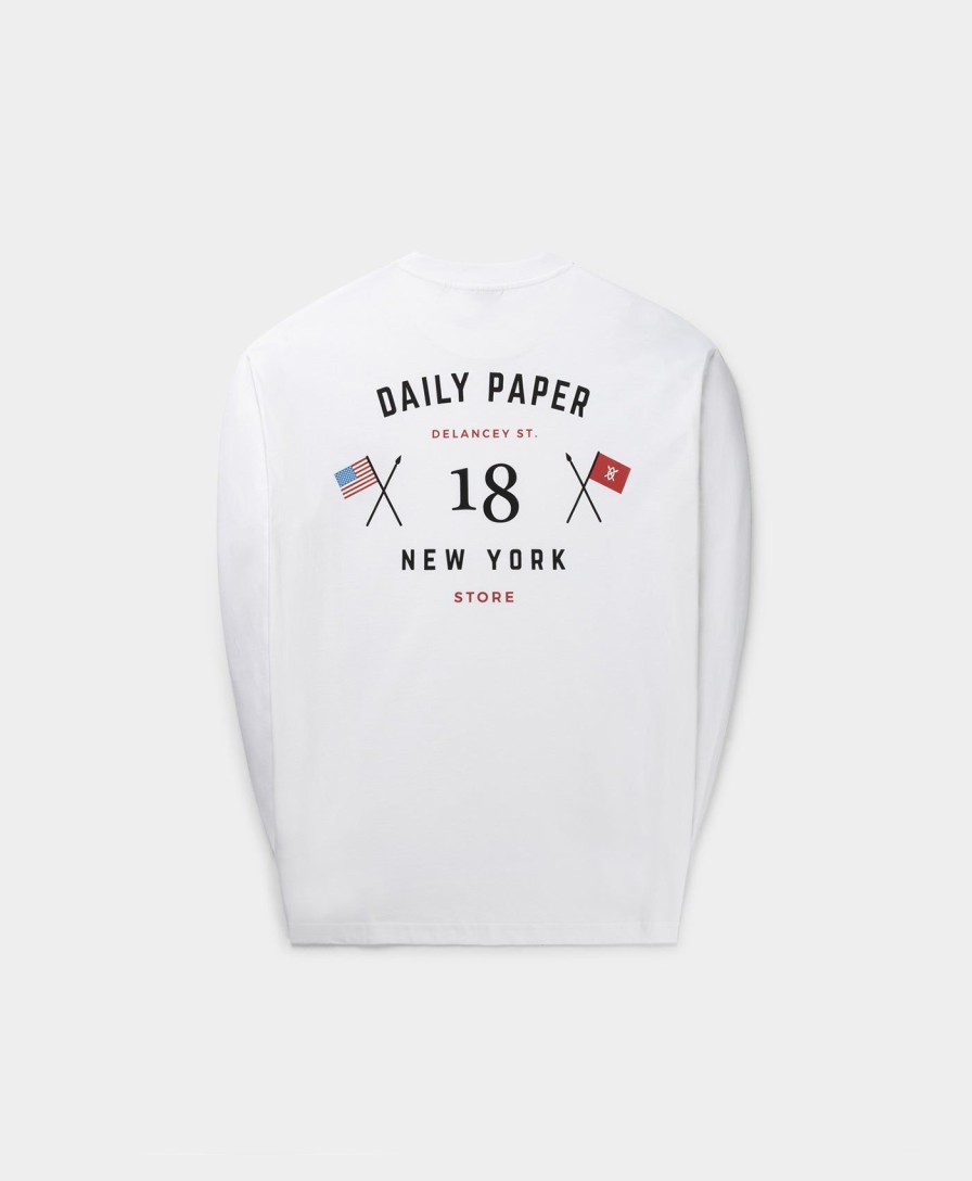 Daily Paper Tops | White Black New York Flagship Store Longsleeve