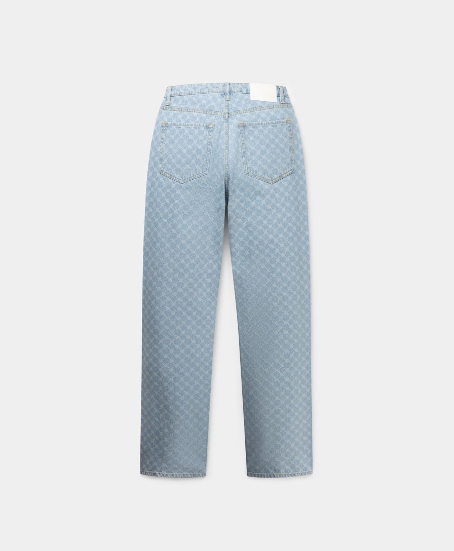 Daily Paper Pants | Mid Blue Amba Monogram Relaxed Jeans