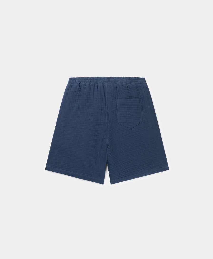 Daily Paper Shorts | Pageant Blue Enzi Seersucker Shorts