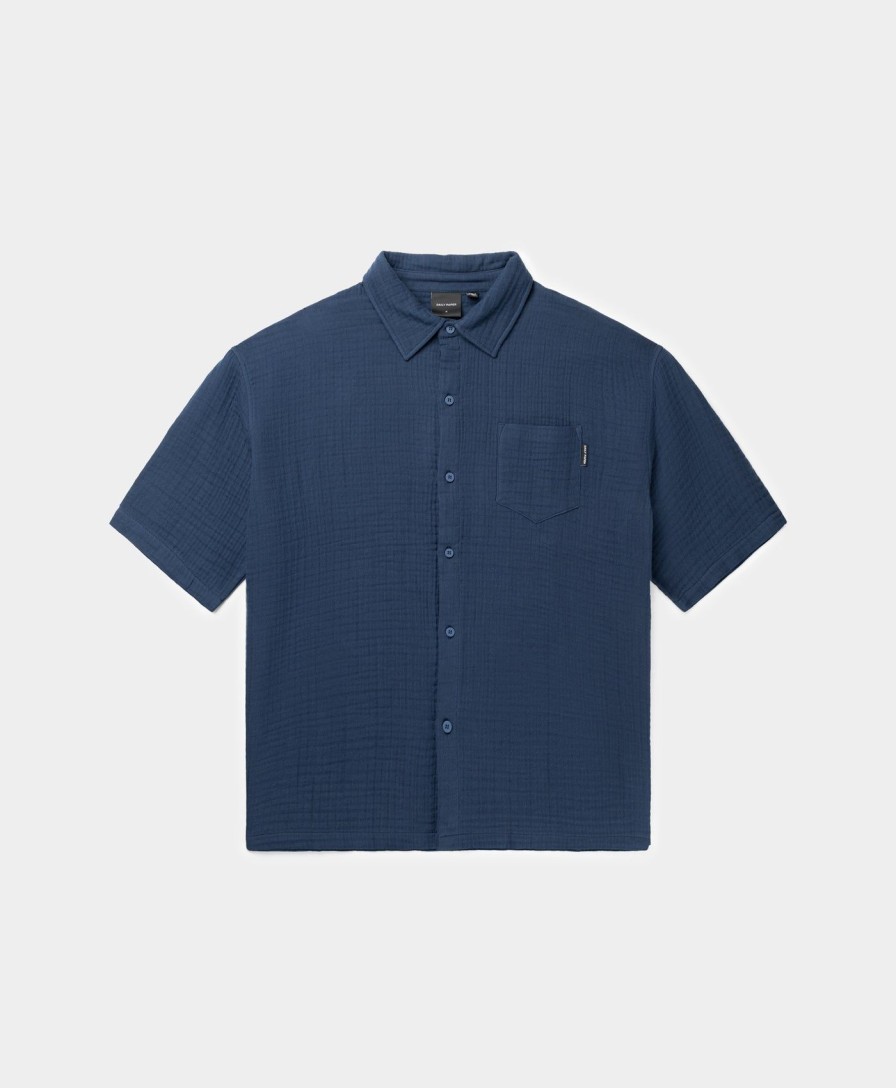 Daily Paper Shirts | Pageant Blue Enzi Seersucker Shirt