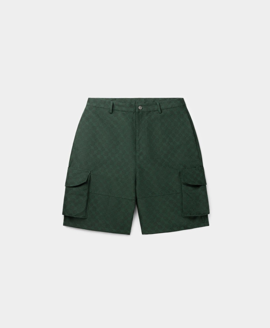 Daily Paper Shorts | Pine Green Benji Monogram Cargo Shorts